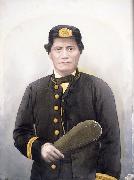 unknow artist Portrait of Rawiri Puaha in European dress holding a mere. c.1890s painting